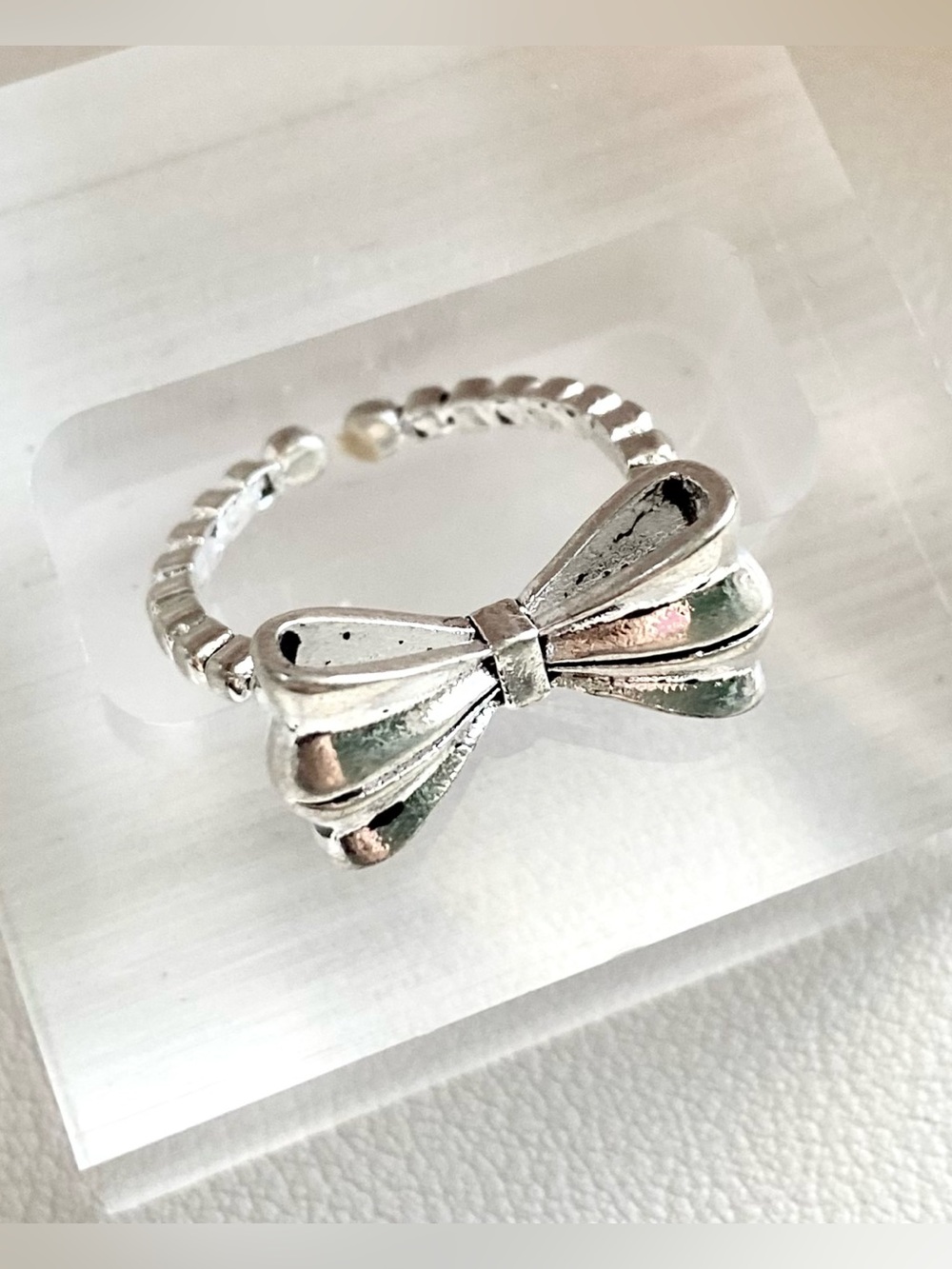 Silver Bow Adjustable Ring